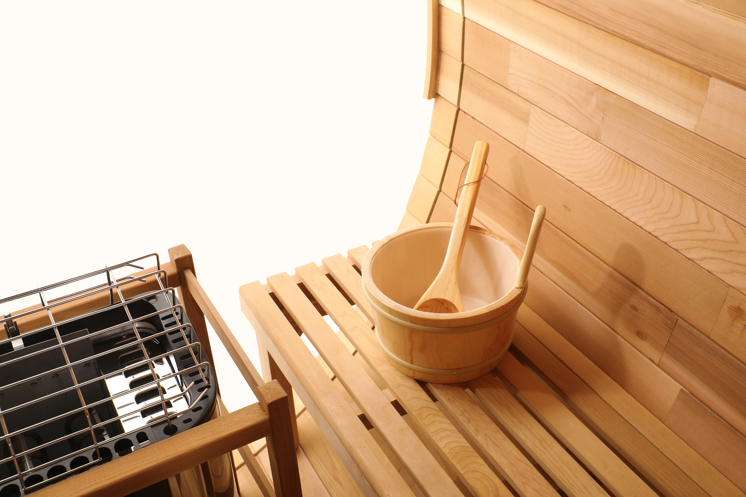 Blisspod | Prague | Canadian Red Cedar Outdoor Steam Barell Sauna | Full Glass Back | 70.87"H x 70.87"W x 70.87"D | 4-6 person 