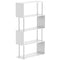 5-Tiers Geometric Wooden Bookcase S-Shaped Storage Bookshelf Display with Metal Frame for Living Room, Bedroom, Home Office, White