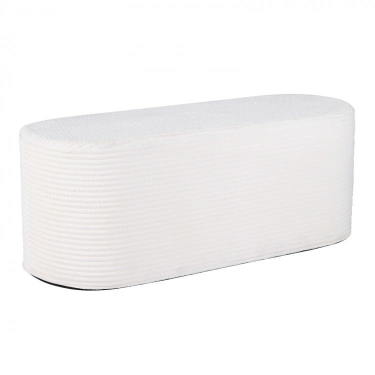 Upholstered Ottoman Bench with High-Density Sponge-Beige