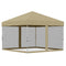 Outsunny 10' x 10' Pop-Up Party Tent Outdoor Canopy Tent with Mesh Sidewalls, 3-Level Adjustable Height, Roller Bag, Khaki