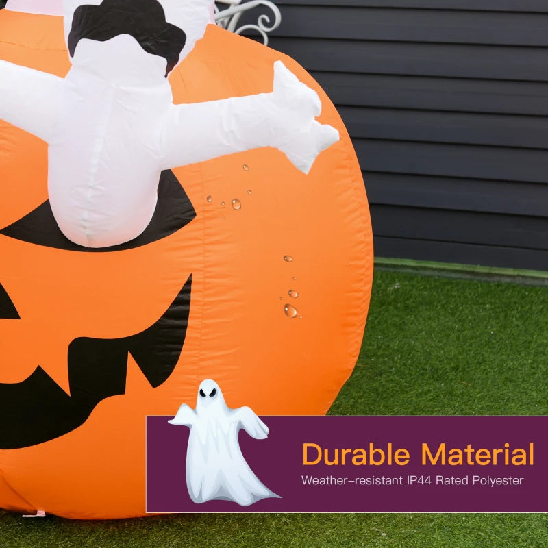 HOMCOM Inflatable Haunted Tree – LED Lighted Halloween Decoration with Owl, Ghost, and Pumpkins 