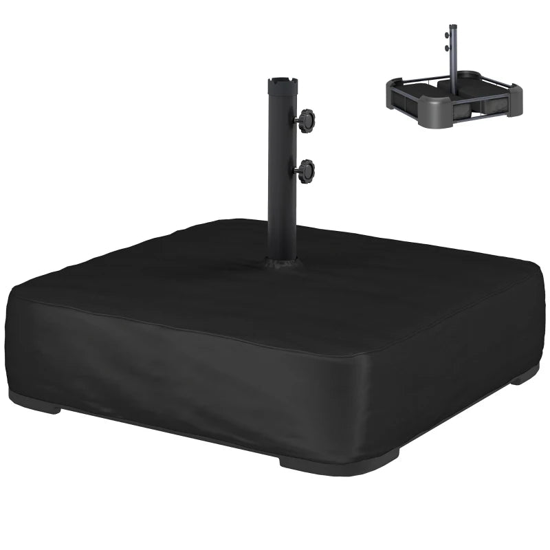 Garden Parasol Base 176 lbs Sand Filled Heavy Duty Stand for Cantilever Umbrellas and 1.89" Poles Black