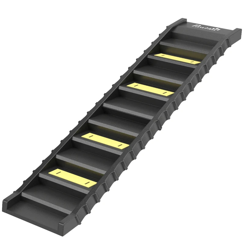 Foldable Dog Car Ramp, Dog Ramp with Anti-Slip Steps, Pet Stairs for Senior Pets to Access Cars and High Beds, Black