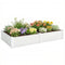 Vinyl Raised Garden Bed Kit, 6.5 x 3 x 1ft Elevated Garden Box with Divider and Open Bottom, White