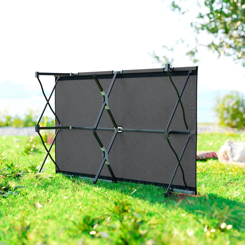 Two Person Folding Camping Cot Outdoor Portable Double Cot with Carrying Bag 76" Dark Grey