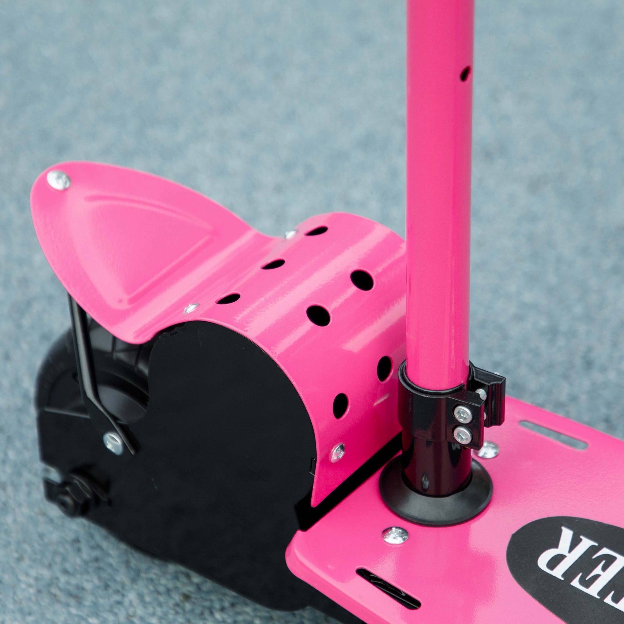 Soozier Foldable Electric Scooter for Kids Ages 6-14, with Seat and 2 Adjustable Heights, Max 6km Range & 12km/h, Pink 