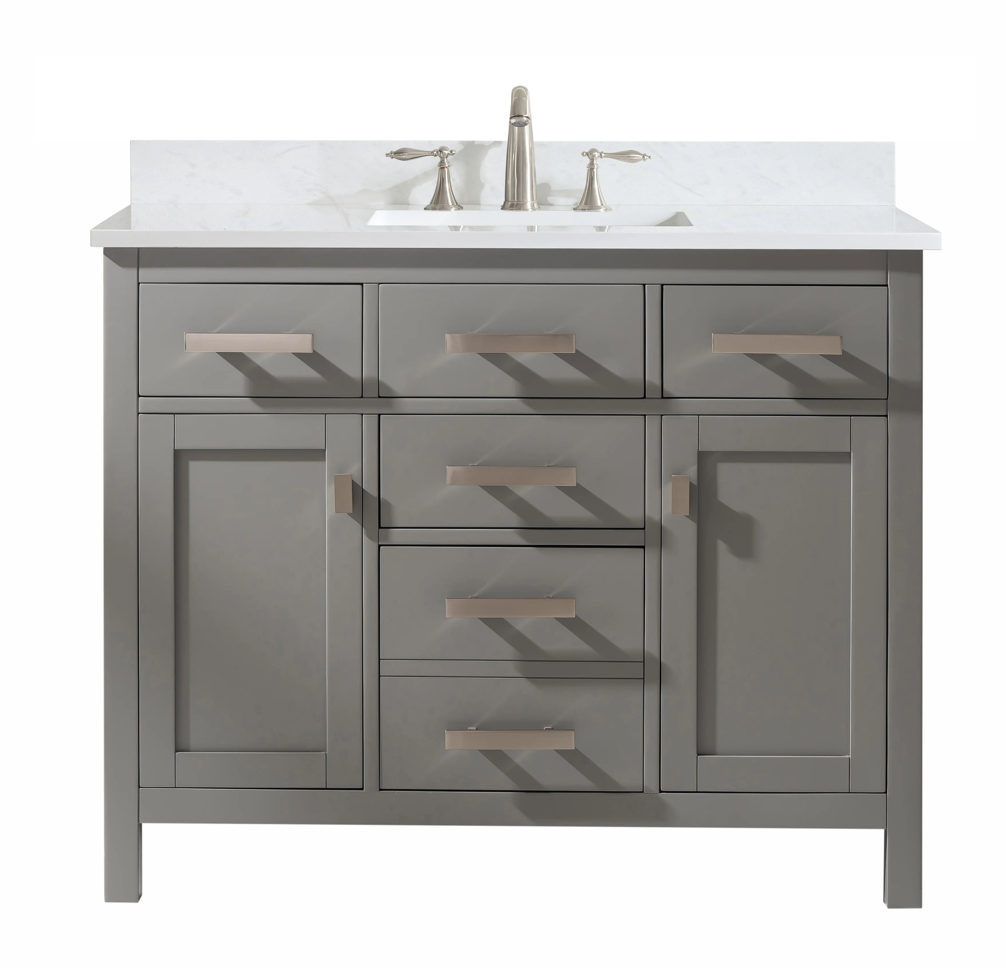 Valentino 42" Single Sink Vanity with White Quartz Top