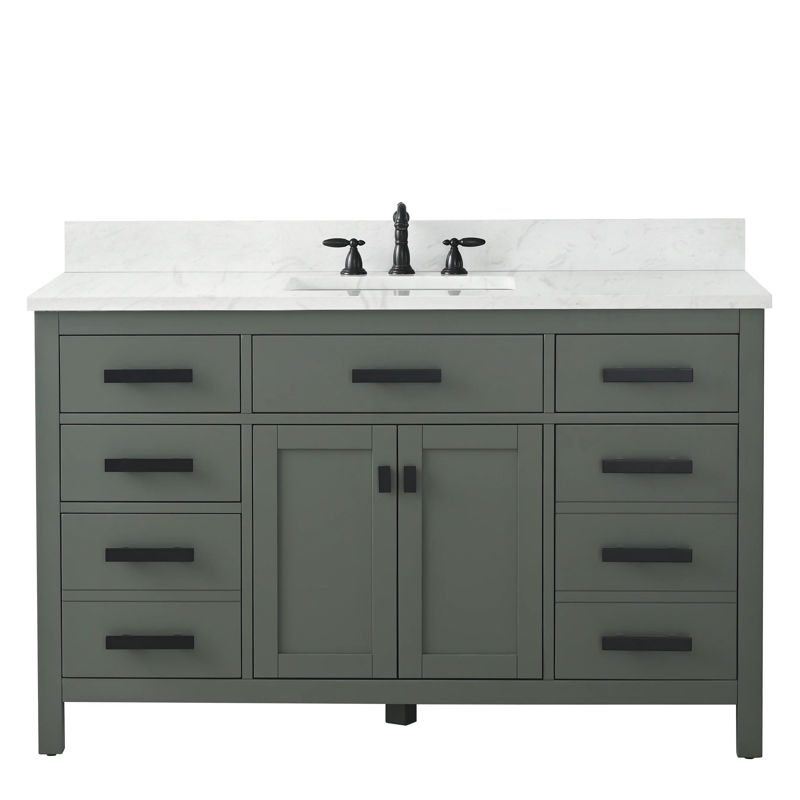 Valentino 54" Single Sink Vanity with White Quartz Top