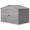 9.1' x 6.4' x 6.3' Garden Storage Shed w/ Foundation Kit Metal Tool Storage House w/ Double Doors Grey