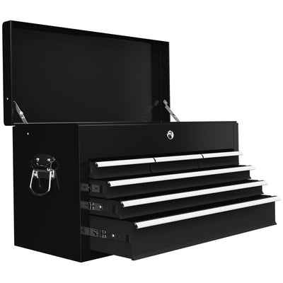 HOMCOM 6 Drawer 24" Portable Tool Box with Top Case, Ball Bearing Slides, Metal Tool Chest for Garage, Household and Warehouse 