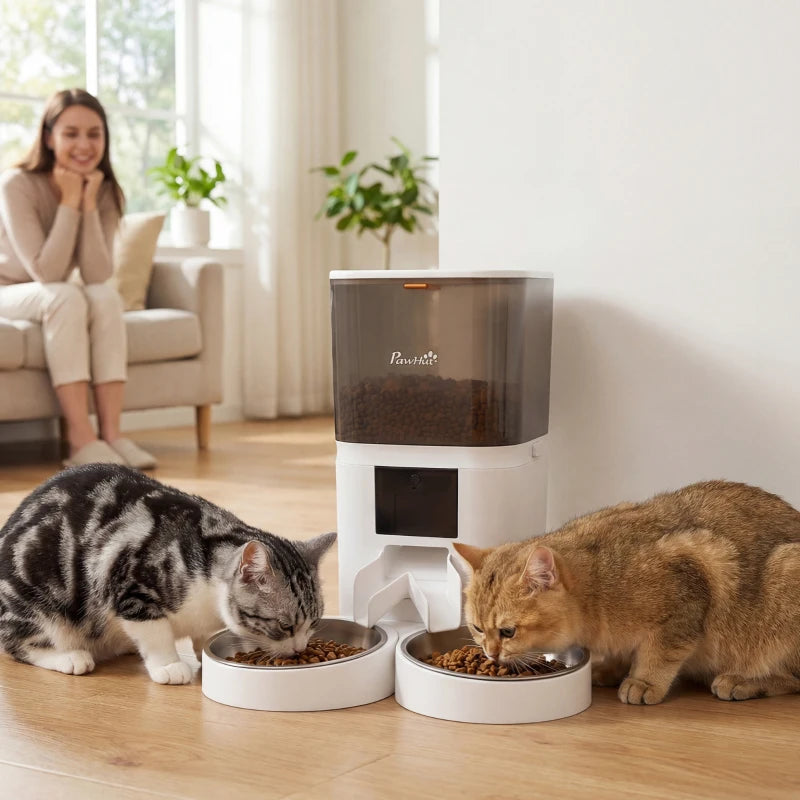 Automatic Cat Feeder with App Control Smart Cat Food Dispenser 10s Voice Recorder 6L