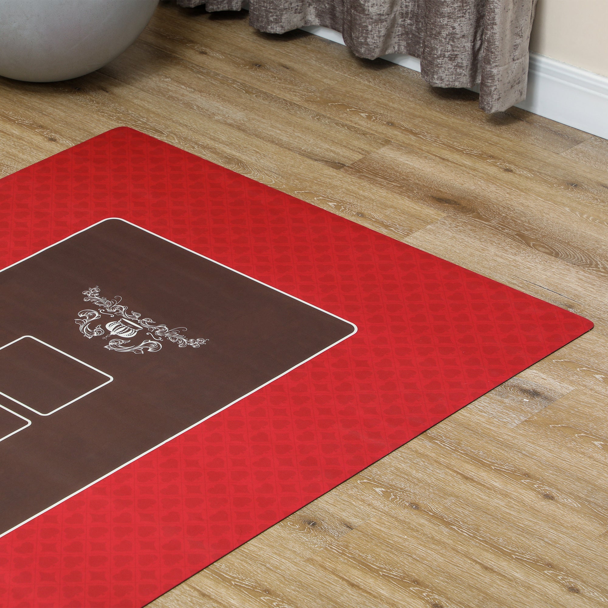Soozier Poker Table Top Poker Mat for 12 Player, Red 