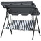 Outsunny 3-Seater Outdoor Porch Swing with Adjustable Canopy Shade: Patio Swing Chair for Garden Poolside Backyard Grey and White
