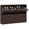 HOMCOM Wooden Shoe Storage Cabinet with 4 Flip Down Drawers, Entryway Shoe Shelf Organizer in Rich Brown