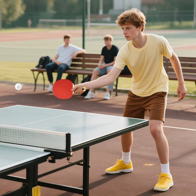 Soozier Ping Pong Paddle Set, Portable Table Tennis Rackets with 8 Ping Pong Balls, Storage Case for Teens, Adults