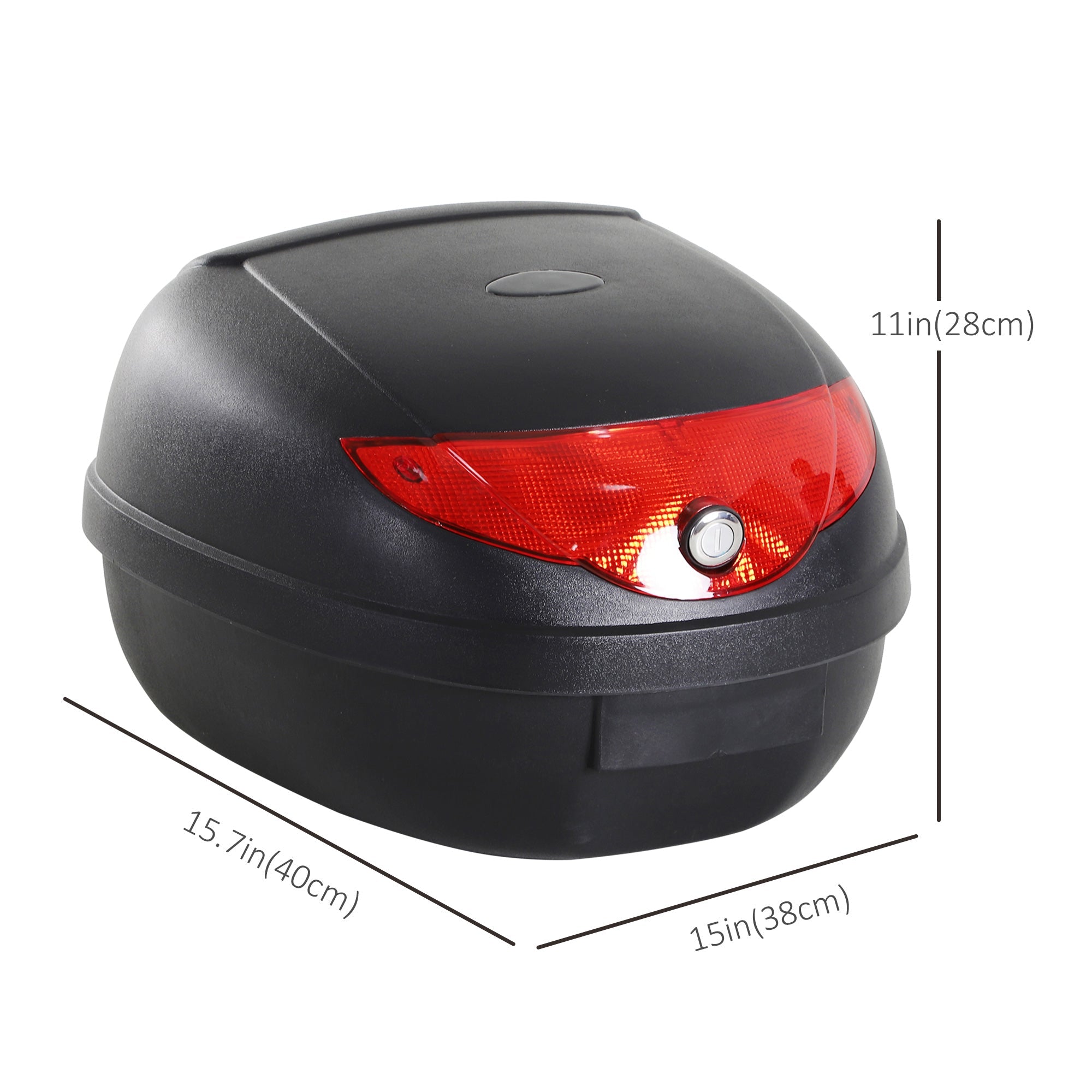 Homcom Motorcycle Box 24L Detachable Scooter Trunk Lockable Tour Tail Carrier Black 