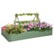 Outsunny 6' x 3' x 1' Raised Garden Bed with 2 Trellis Tomato Cages, Steel Frame Elevated Planter Box, Light Green