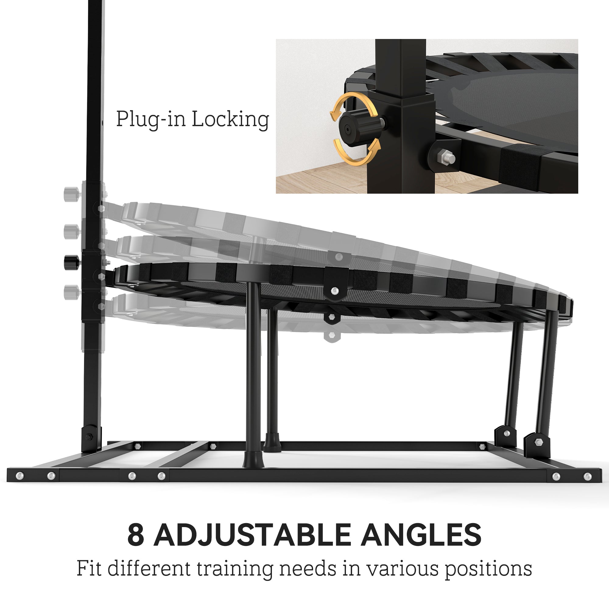 Soozier 2-in-1 38" Rebounder Trampoline for Adult, 8-Angle Adjustable Baseball Volleyball Soccer Rebounder Fitness Trampoline 