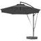 Outsunny 10FT Cantilever Umbrella with Fillable Base, Wind Strap and Cover, Offset Hanging Umbrella with Crank, UPF50+, Grey