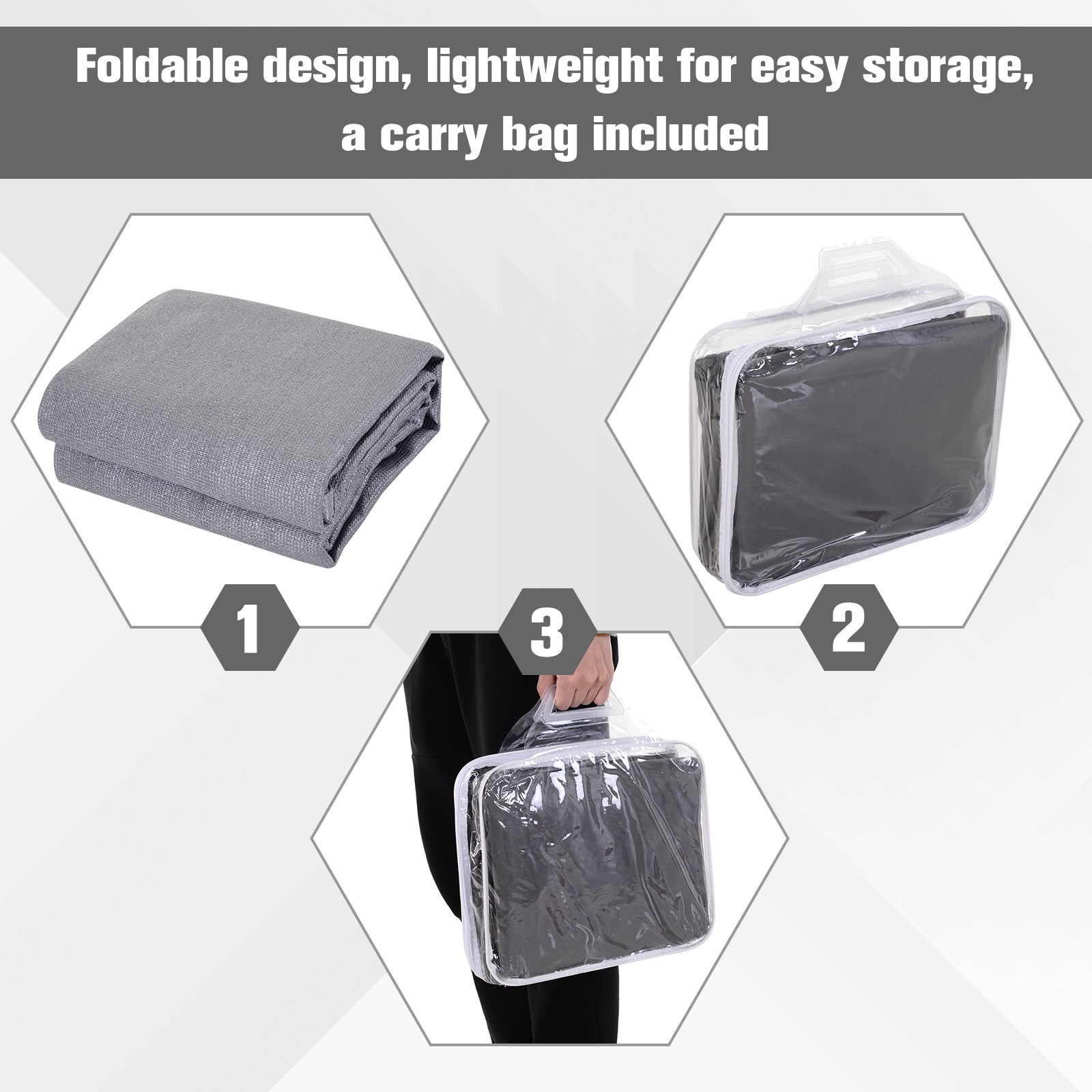 Outsunny 10ft x10ft Square Canopy Sun Sail Shade Garden Cover UV Protector Outdoor Patio Lawn Shelter with Carrying Bag Grey 