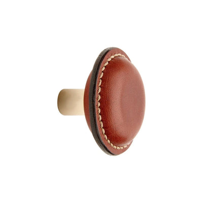 Genuine Leather/Iron Knob, Brown 