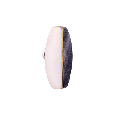 MARBLE/BRASS KNOB, WHITE & BLACK 