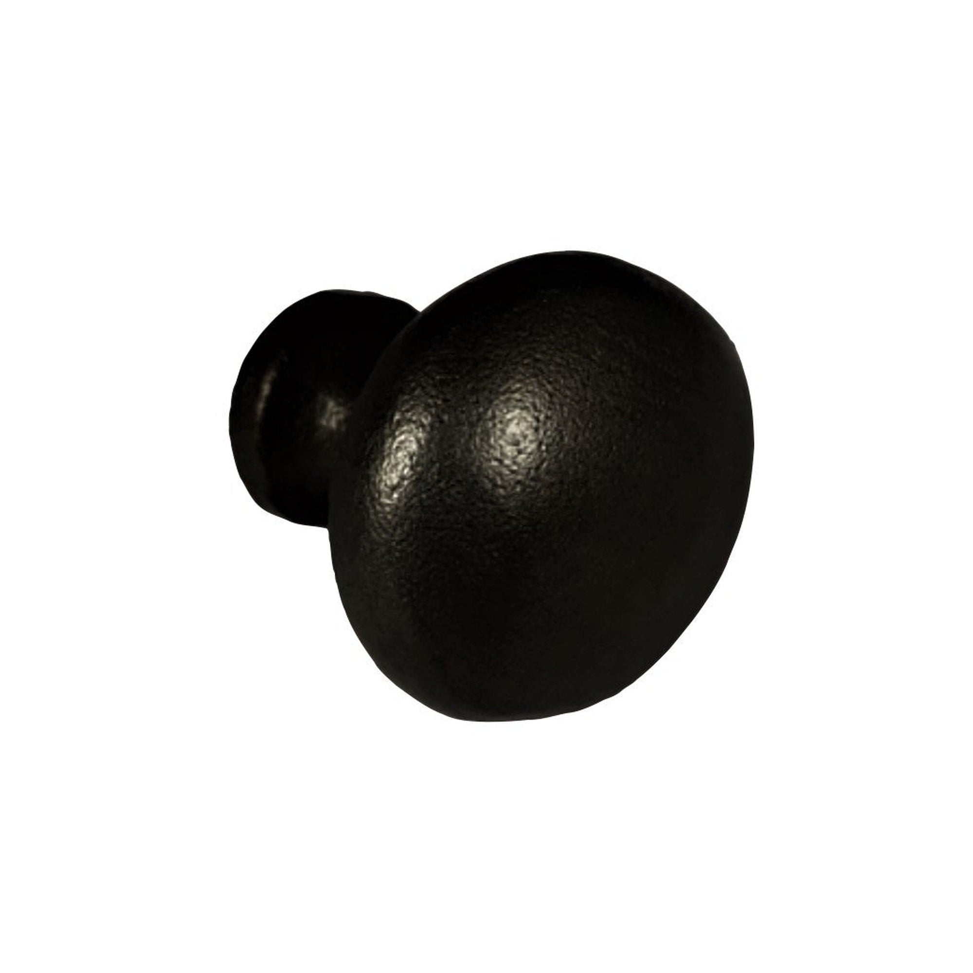 Round Iron Knob, Small, Black 