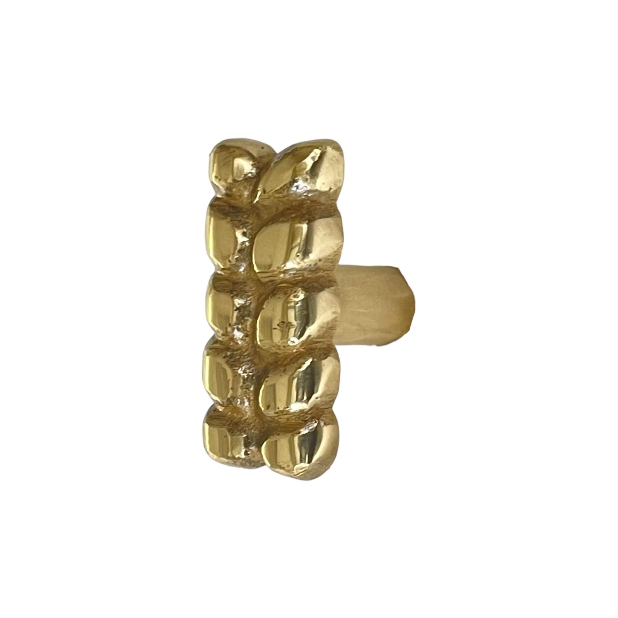Brass Knob, Polished Brass, 1.4x0.6 in 