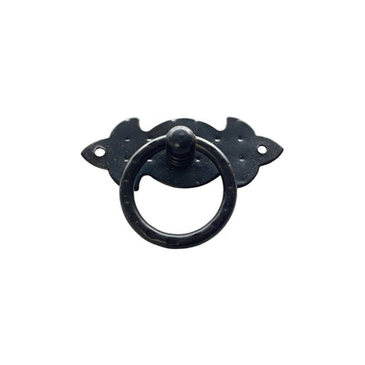 Iron Ring Puller On Plate, Black Forge, 2.6 in 