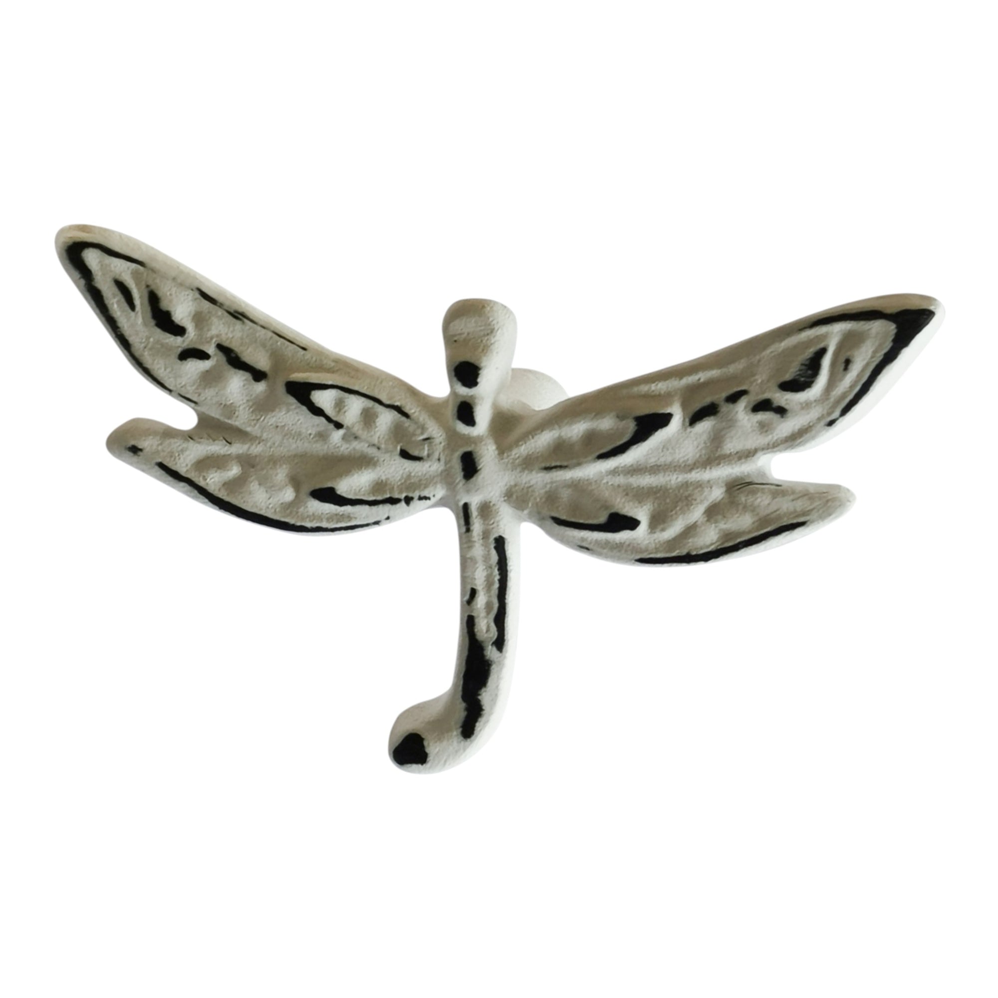 Dragon Fly Wall Hook, Distressed White 