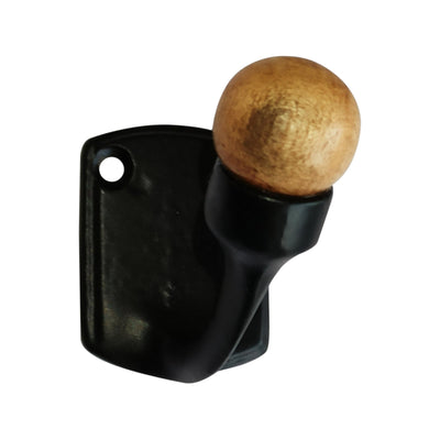 Sturdy and Stylish Wall Hooks, Black & Natural, Wood & Iron 