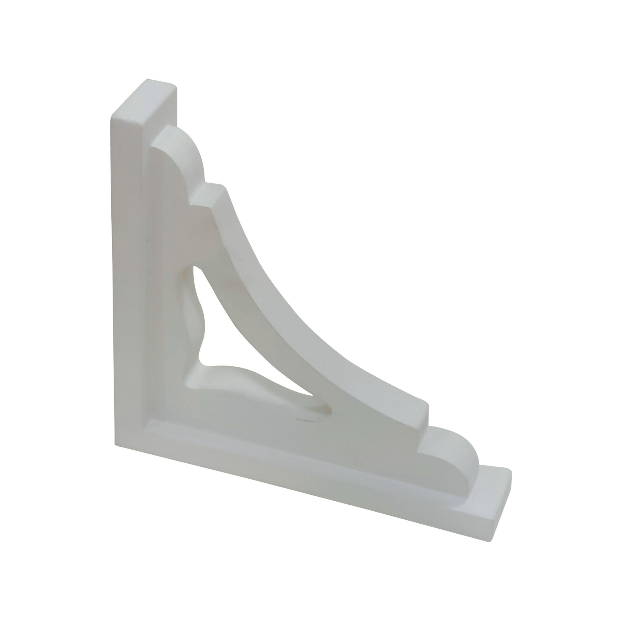 Mango Wood Wall Bracket, Distressed White, Wood 
