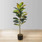 Vero Artificial Rubber Potted Plant 39'' – Realistic Faux Rubber Tree for Modern Home & Office Décor