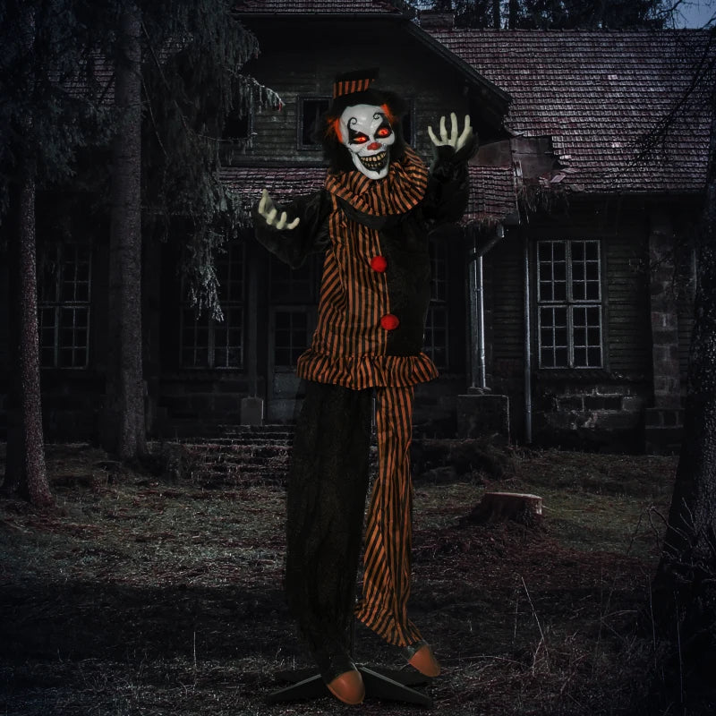 HOMCOM 6.4' Life-Size Winged Grim Reaper – Animated Halloween Decoration, Light-Up Eyes 