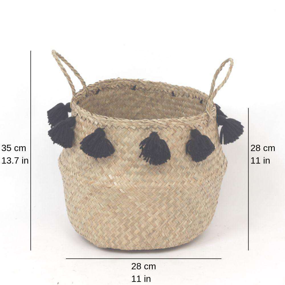 Vienna - Seagrass Basket With Black Tassel 