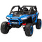 Qaba 2 Seater 24V 7AH Ride on Truck, Electric Car for Kids w/ Spring Suspension, Remote Lights, Horn, Music, Blue