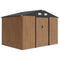 9.1'x6.4'x6.3' Garden Storage Shed, Outdoor Storage Tool House with Vents, Foundation and Lockable Double Doors, Teak
