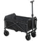 Outsunny Small Collapsible Folding Garden Cart, Heavy Duty Lawn Wagon with Universal Wheels and Adjustable Handle, Black