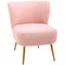 HOMCOM Chic Comfort: Soft Upholstered Lounge Chair with Gold Legs, Pink Hue for Bedroom Seating