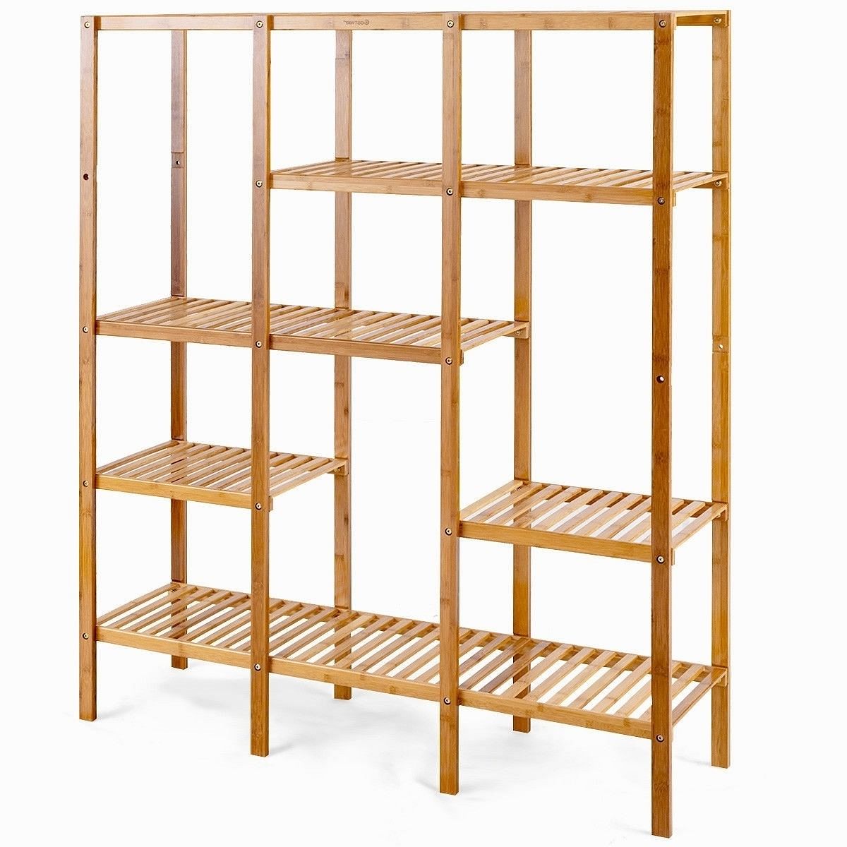 Eco-Friendly Bamboo 4-Shelf Bookcase Storage Rack - Free Shipping