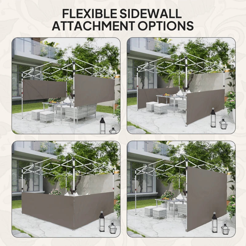 Canopy Sidewalls for 10' x 10' or 10' x 20' Pop up Canopy, 2 PCS Canopy Half Walls Only, Grey