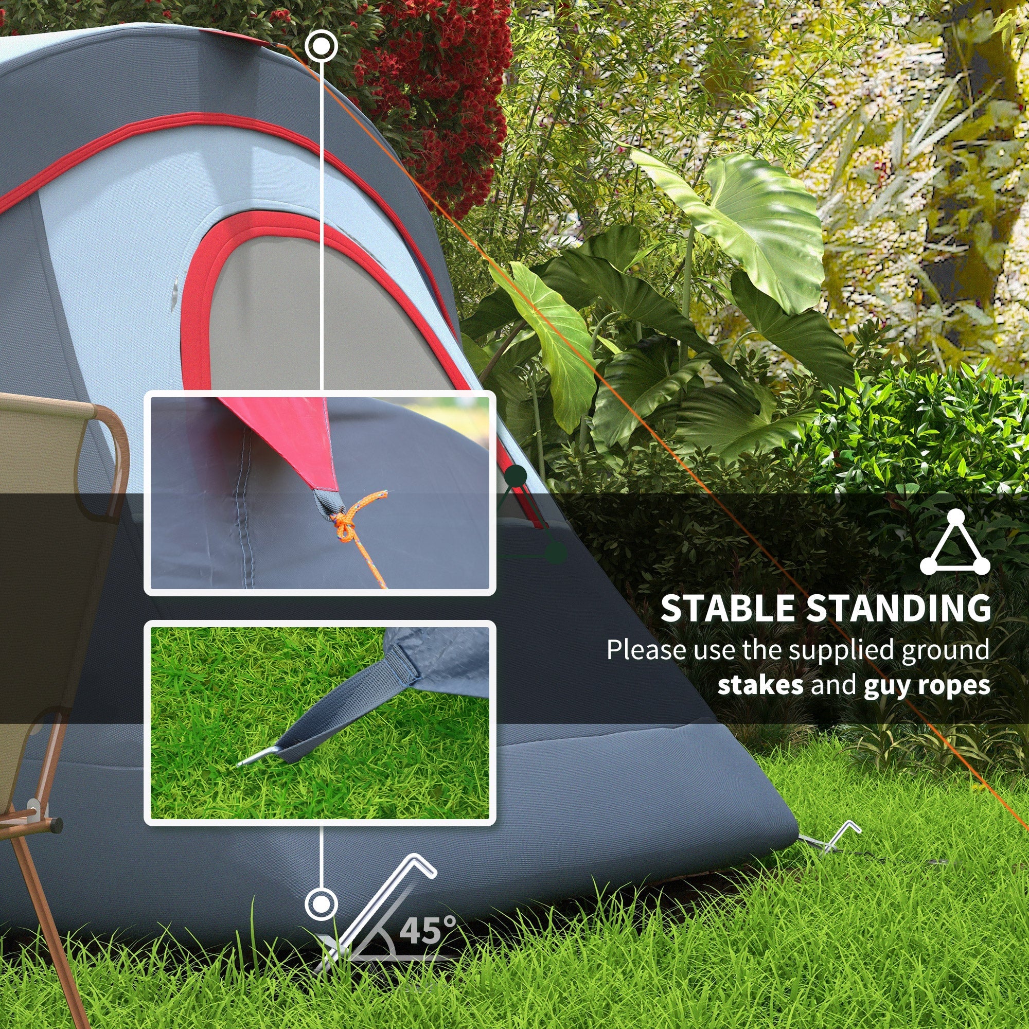 Outsunny 5-6 Person Outdoor Camping Tent, Dome Tent W/ Build-in Bag, Lighting Hook, Carrying Bag for Camping, Hiking & Traveling 