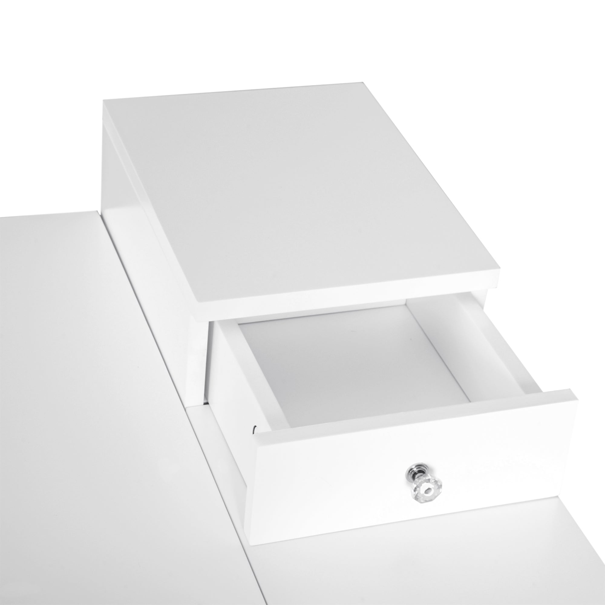 HOMCOM Dressing Table with Flip-up Mirror Modern Make Up Desk 2 Drawers Bedroom Furniture White 
