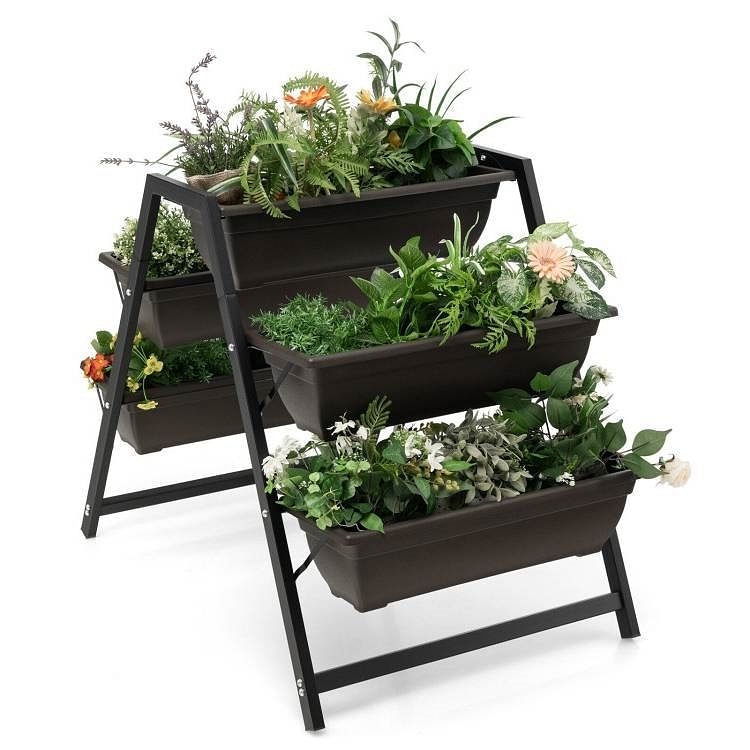 3 Tier Patio Raised Garden Bed Planter Boxes Herbs Flowers Vegetables - Free Shipping 