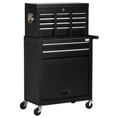 DURHAND Rolling Tool Chest - 6-Drawer Set with Lockable Wheels, Portable Tool Box & Storage Cabinet, Removable Top 