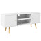 HOMCOM Elegant Media Showcase: White TV Stand for 55