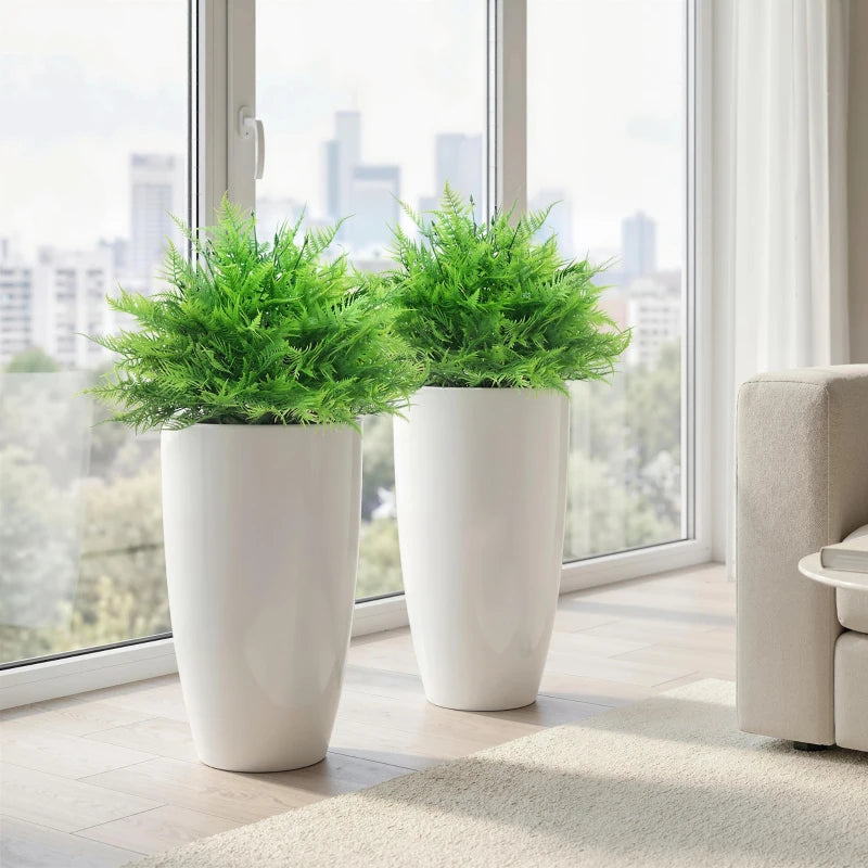 Artificial Boston Ferns UV-Resistant Fake Plants for Indoor Outdoor Decor Set of 2