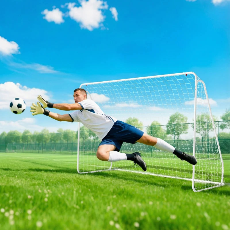 Soozier Soccer Goal, Soccer Net for Backyard, 10 x 4 ft, White