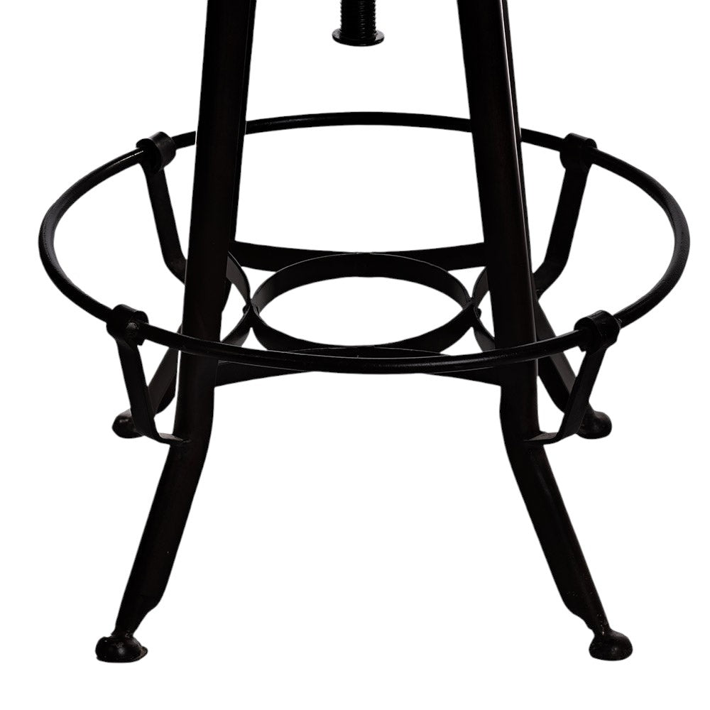 Industrial Bar Stool, Leather 