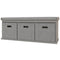 HOMCOM Shoe Storage Bench with Seat, Entryway Bench Seat with Cushion, 3 Fabric Drawers for Hallway, Grey